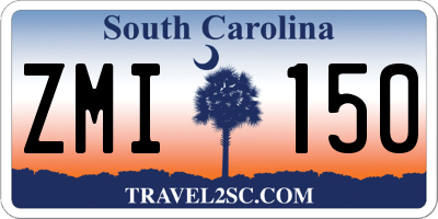 SC license plate ZMI150
