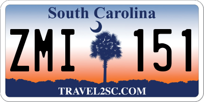 SC license plate ZMI151