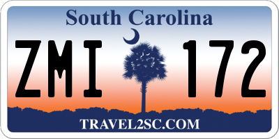 SC license plate ZMI172