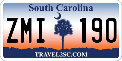 SC license plate ZMI190