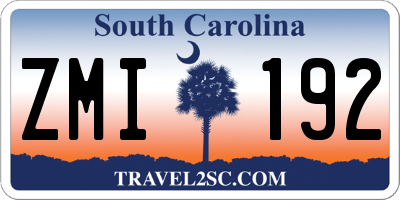 SC license plate ZMI192