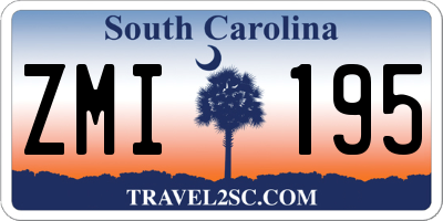 SC license plate ZMI195