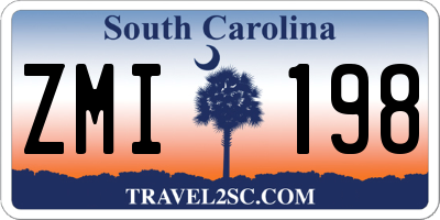 SC license plate ZMI198
