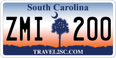 SC license plate ZMI200
