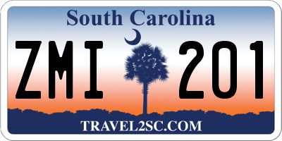 SC license plate ZMI201