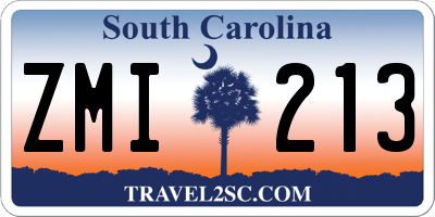 SC license plate ZMI213