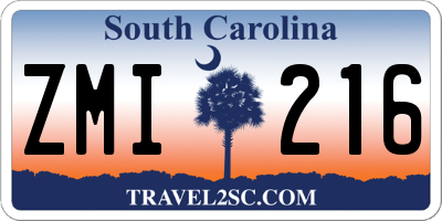 SC license plate ZMI216