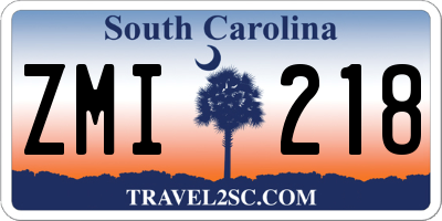 SC license plate ZMI218