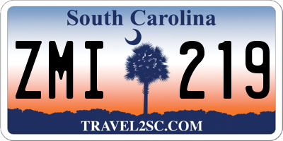 SC license plate ZMI219
