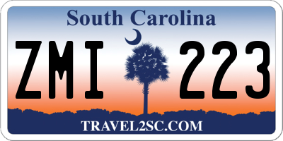 SC license plate ZMI223