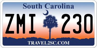 SC license plate ZMI230