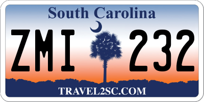 SC license plate ZMI232