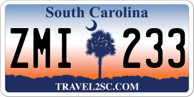 SC license plate ZMI233