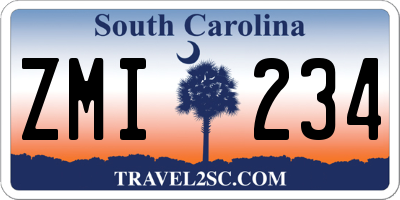 SC license plate ZMI234
