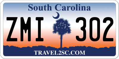 SC license plate ZMI302