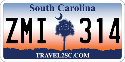 SC license plate ZMI314