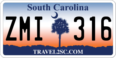 SC license plate ZMI316