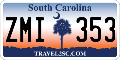 SC license plate ZMI353