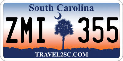 SC license plate ZMI355