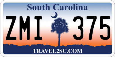SC license plate ZMI375