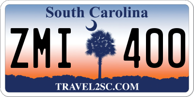 SC license plate ZMI400