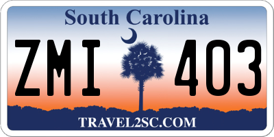 SC license plate ZMI403