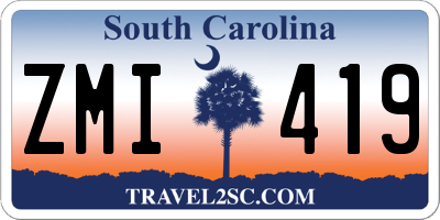 SC license plate ZMI419
