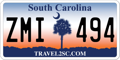SC license plate ZMI494