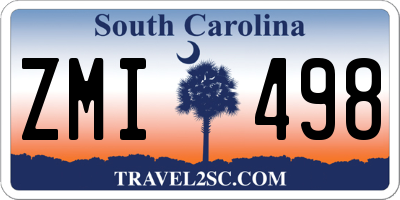 SC license plate ZMI498