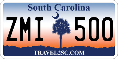 SC license plate ZMI500