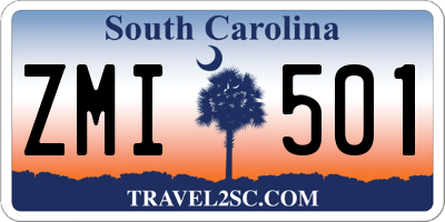 SC license plate ZMI501