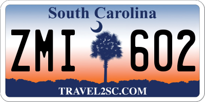 SC license plate ZMI602