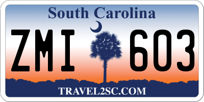 SC license plate ZMI603