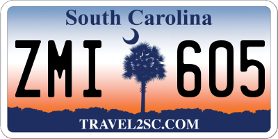 SC license plate ZMI605