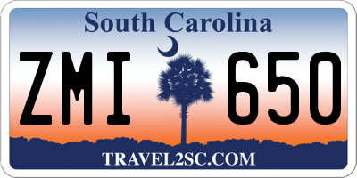 SC license plate ZMI650