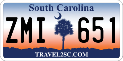 SC license plate ZMI651