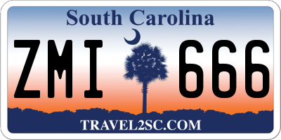 SC license plate ZMI666