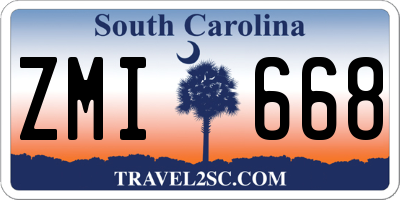 SC license plate ZMI668