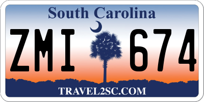SC license plate ZMI674
