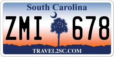 SC license plate ZMI678