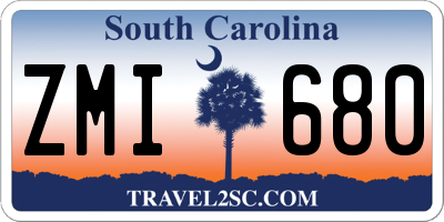 SC license plate ZMI680