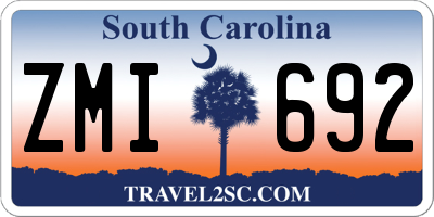 SC license plate ZMI692