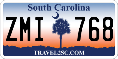 SC license plate ZMI768