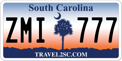 SC license plate ZMI777
