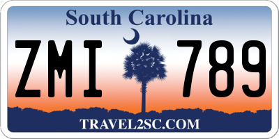 SC license plate ZMI789