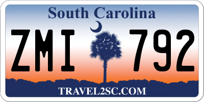 SC license plate ZMI792