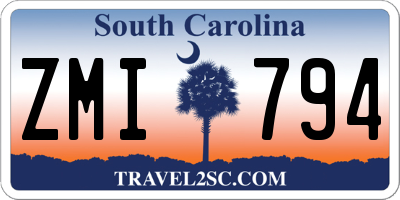 SC license plate ZMI794