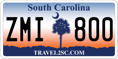 SC license plate ZMI800
