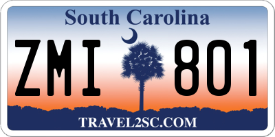 SC license plate ZMI801