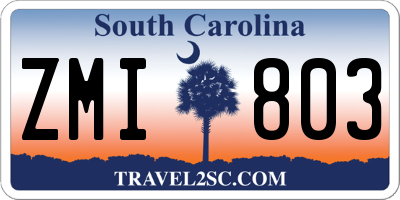 SC license plate ZMI803